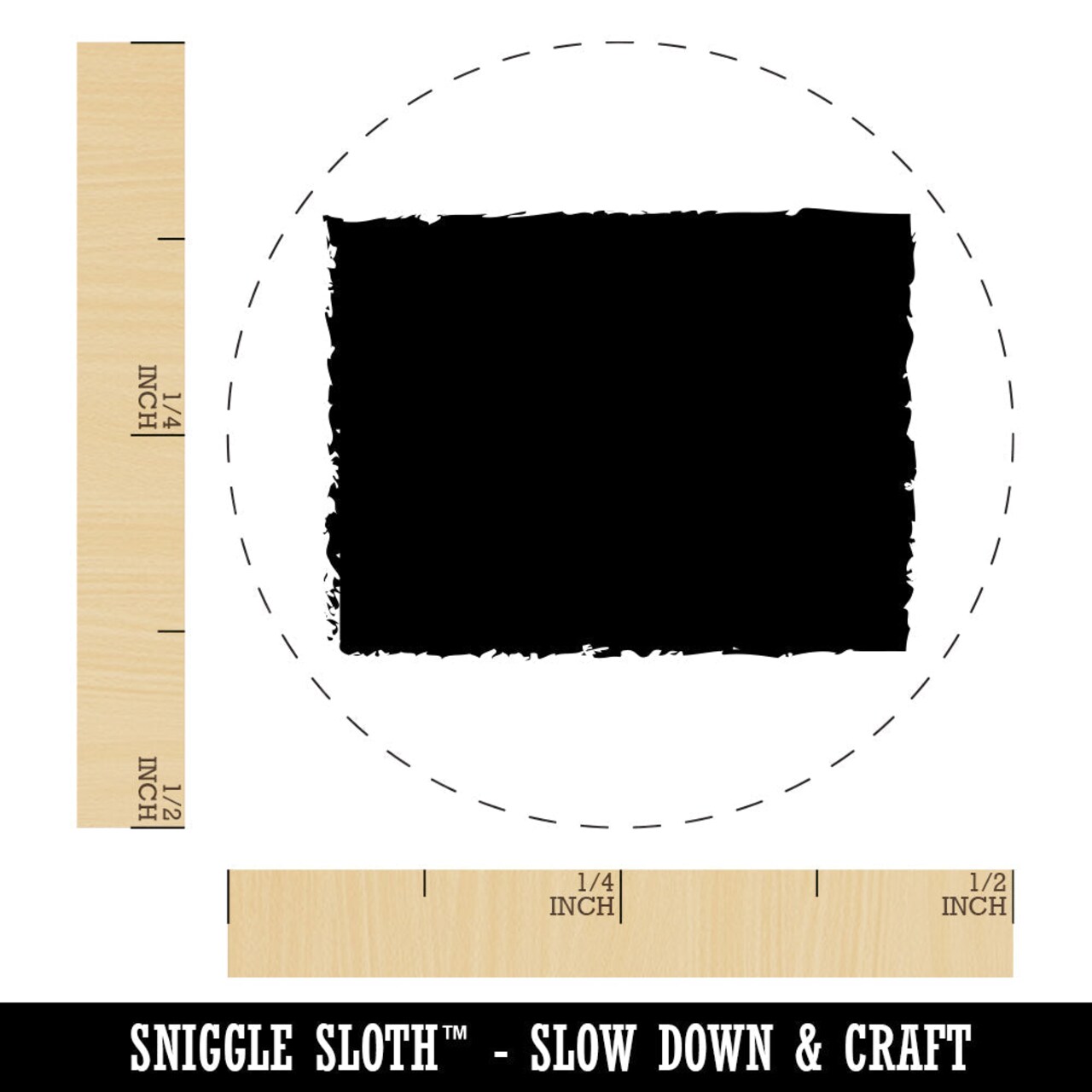 Sketchy Solid Rectangle Rubber Stamp for Stamping Crafting Planners